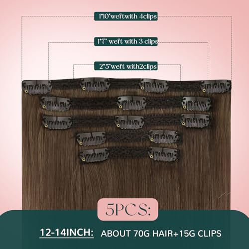 Image of Easyouth Clip in Hair Extensions Real Human Hair Ombre Remy Human Hair Clip in Extensions Light Brown to Ash Blonde Mix Platinum Blonde Clips on Extension for Women 5Pcs 80G 18 Inch