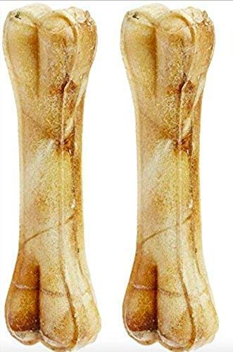 VIP Collection Rawhide Chicken Flavor 8 Inch Dog Chew Calcium Bone for Big and Adult Dogs (8-Inch-2-Piece)