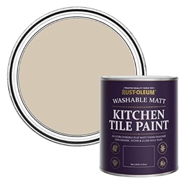 Rust-Oleum Light Brown water resistant Kitchen Tile Paint in Matt Finish - Butterscotch 750ml