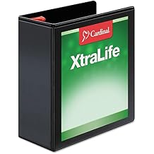 مجلد عرض حلقي مائل غير لاصق من Cardinal XtraLife ClearVue Locking مقاس 4 بوصات/أسود