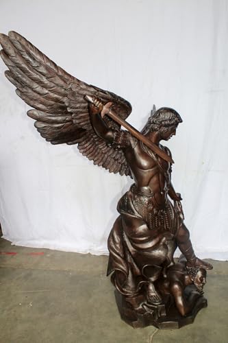 Estatua grande de bronce Arcángel Miguel miniatura 4