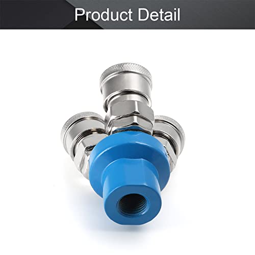 Othmro 1Pcs Air Compressor Connector Round 3 Way Quick Fitting Connect Coupler Air Hose Coupling Tool, Black, Round Tee 1Pcs - Image 4
