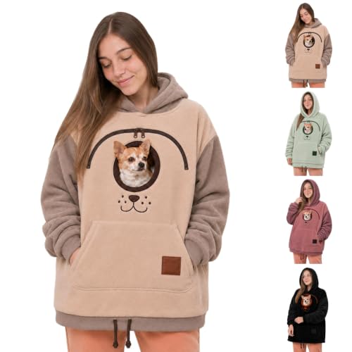 Comfy Pet Hoodie Oversized Cute Winter Going Out Cat Hoodie with Pouch - image 1