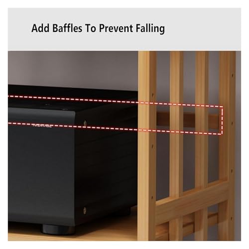 Supporto regolabile a 5 sta o Ma per dispositivi HiFi Ste Conents e CD Sto con ripiani in legno rimovibili, perfetto per gli amanti dell'home theater e della musica
