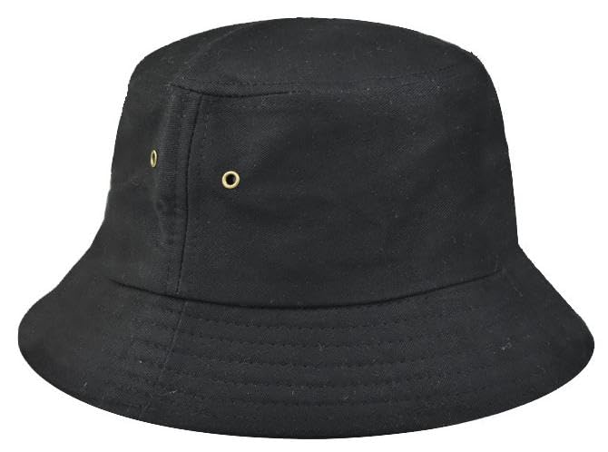 Kids Bucket Sun Hats for Girls Boys 7-14 Years Cotton UPF 50 Breathable Fishing Boonie Hat Black