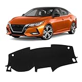 KUST Car Dash Cover for Nissan Sentra (S, SV, SR) 2020-2024 2025 2026 Non-Slip Polyester Center Console Dash Cover Interior for Nissan Sentra Accessories Sunshade No Glare Black