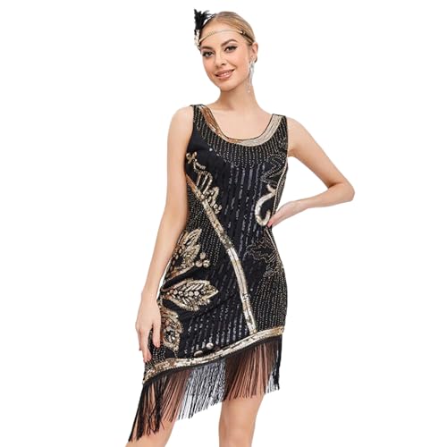 Robe Années 20 Flapper avec Franges et Broderies Géométriques - 2