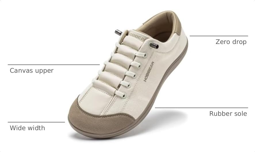 Image of HOBIBEAR Barefoot Minimalist Shoes Womens Mens | Zero Drop | Wide Width Canvas Slip-on Shoes