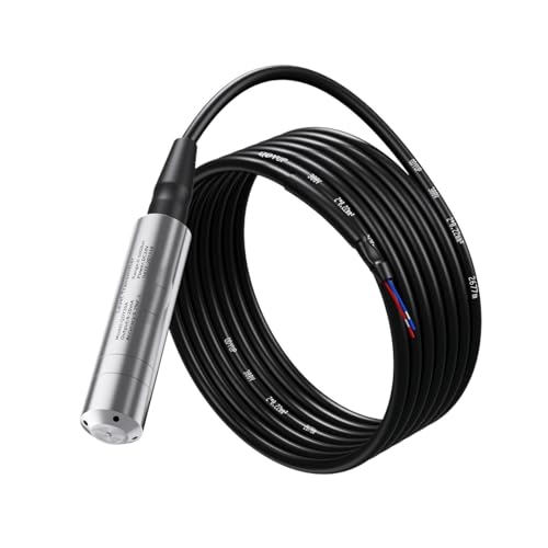 KACOME 60M 80M Liquid Level Sensor Transmitter 4-20mA 0-10V 0-5V 0-3.3V Liquid Level Transducer DC24V DC5V Water Level Meter 50M 70M(35m Range 35m Cable,0-5V)