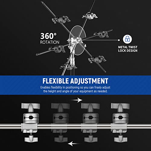 Image of NEEWER Multi Functional Heavy Duty 2.5-inch Grip Head Swivel Head Holder Mounting Adapter for Light Stand, Extension Boom Arm and Other Photographic Equipment with 1 /2,1 /4,3 /8,5 /8-inch Mount (Silver)