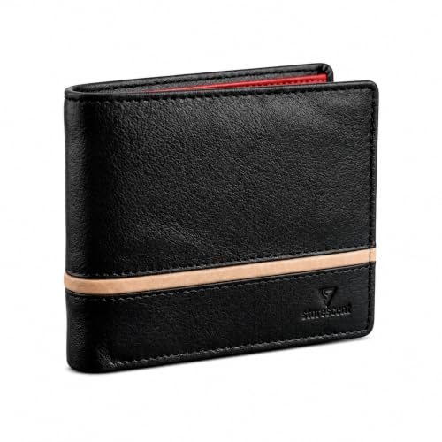 Image of Storescent Premium Genuine Leather Wallet for Men | Men's RFID Blocking Slim Purse | Hand-Stitched Pure Leather Gents Wallet (Black)