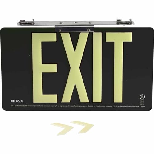 Panneau de sortie visible dans le noir Brady 145528 en aluminium