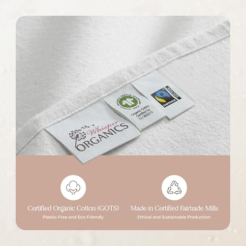 Image of Whisper Organics 100% Organic Cotton Flannel Pillowcases, Envelope Closure