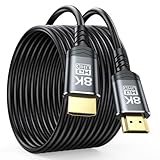 DoroJepi 8K Long HDMI Cable 20FT/6M, HDMI 2.1 High Speed 48Gbps Shielded Cord (in-Wall CL3 Rated, 8K@60Hz, 4K@120Hz, HDCP2.2&2.3, HDR, eARC) for Roku TV/PS5/Laptop/Monitor/HDTV/PC