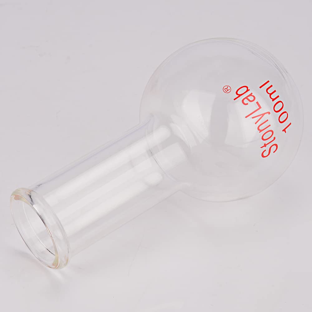 stonylab Pallone di Ebollizione a Fondo Piatto con Collo Singolo Borosilicato in Vetro, con Giunto Esterno Conico Standard 24/40, Matracci da laboratorio Palloni per Ebollizione Boiling Flask, 3000ml
