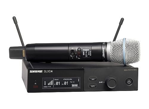 Shure SLXD24/B87A Digital Wireless Microphone System - Includes SLXD2 Handheld Transmitter with BETA 87A Vocal Mic Capsule and SLXD4 Single Channel Rack Mount Receiver | G58 Band (SLXD24/B87A-G58)