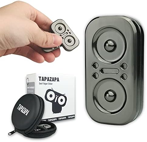 Tapazapa Metal Fidget Toys, Owl Metal Fidget Toys for Adults, EDC Fidget Toy, Magnetic Fidget Slider ADHD Haptic Stress Relief Toys, Birthday Desk Toy for Men(shinming Black)…