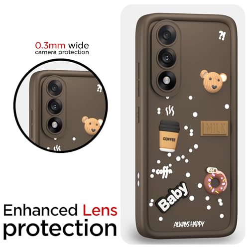 Image of Pikkme Back Cover for Oneplus Nord 5 5G | 3D Bear Silicone Cute & Fun Coffee Cartoon | Full Body Protection Bumper Case (Brown)