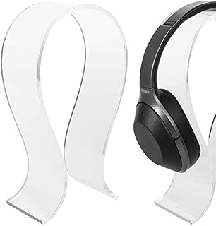Geekria Acrylic Headphone Stand, Headphones Hanger, On-Ear Earphones Stand, Omega Headset Holder
