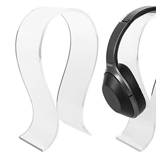 Geekria Acrylic Headphone Stand, Headphones Hanger, On-Ear Earphones Stand, Omega Headset Holder