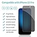 PEHAEL 2+2 Pack for iPhone 15 Pro Privacy Screen Protector with Camera Lens Protector Full Coverage Anti-Spy Tempered Glass Film 9H Hardness Easy Installation Bubble Free [6.1 inch]