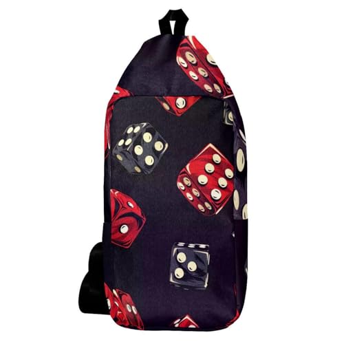 Sac à dos à bandoulière compact 16x36.5cm noir et rouge