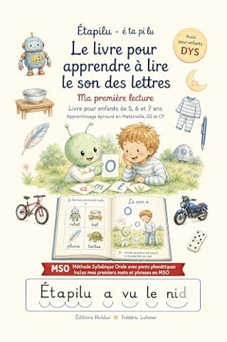 Le livre pour apprendre à lire le son des lettres Etapilu T1 Ma première lecture livre enfant 5 6 7 ans: Apprentissage Maternelle GS CP MSO Méthode ... ponts phonétiques Aussi pour DYS Dyslexique