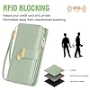 LUROON Geldbörse Damen Groß Viele Fächer, Leder Geldbeutel Damen Gross mit Kartenfächer, RFID Frauen Portemonnaie Lang Portmonee mit Reißverschluss #4