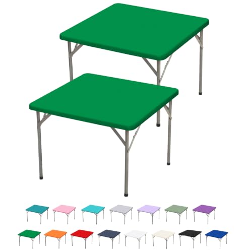 BDDC 2 Pack 34" x 34" Square Fitted Table Cloth Cover Elastic