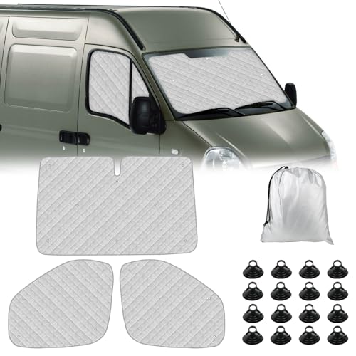 Tapis Thermique Voiture Remplacement pour Renault Master 2010-2023, Remplacement pour Opel Movano 2010–2021, Protection Solaire Pare-Brise Remplacement pour...