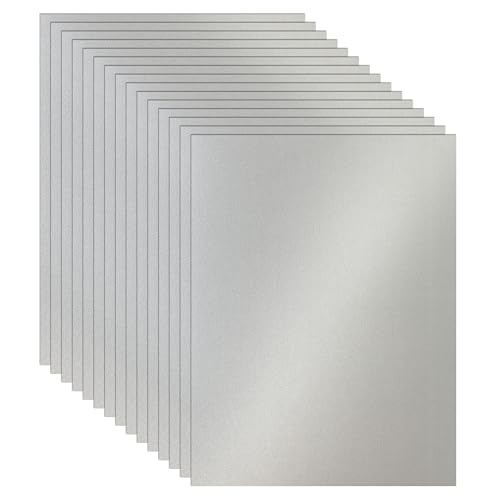 Guakicae 28 Sheets Silver Shimmer Cardstock 8.5 x 11 Craft Paper 92lb Premium Glossy Grey Paper Card Stock for Wedding Scrapbooking Business Cards Making Cards Menus