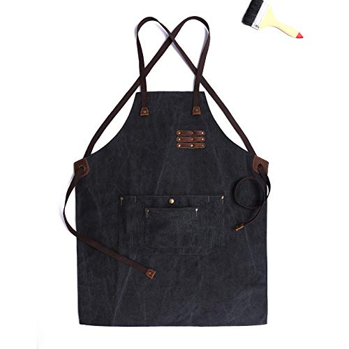 XIANGHUI Delantal De Trabajo Unisex De Lona Encerada，Resistente para Productos Duraderos...
