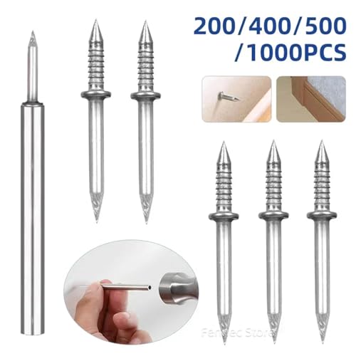 Clavos de doble cabeza 1000 piezas con manga para instalación sin marcas, galvanizados miniatura 3