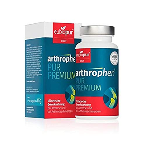 eubiopur Arthrophen Pur Premium, 60 Kapseln, natürliches veganes Mittel gegen Arthroseschmerzen, Gelenk-Kapseln hochdosiert aus Deutschland Cover
