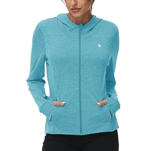 TBMPOY Womens UPF 50+ Sun Protection Hoodie Jackets Light Weight Long Sleeve Shirts Hiking Outdoor Full Zip Tops