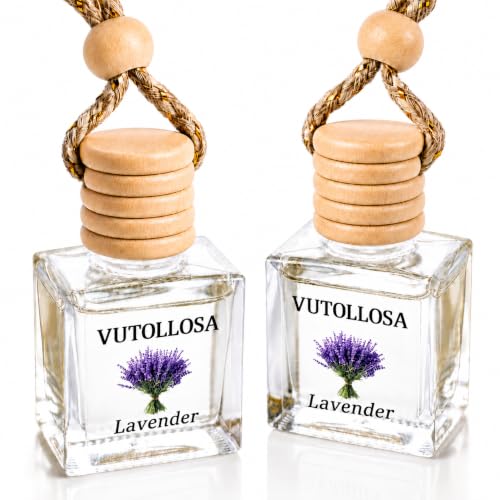 Vutollosa Car Air Freshener Hanging Lavender 2 Pack,Essential Oils Diffuser Car Scents Decor Air Freshener,Long-Lasting Cute Car Accessories for Women & Men