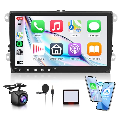 6G 128G 9 Inch Android Car Radio for VW Passat Jetta Tiguan Golf MK5 MK6 T5 EOS Polo Touran Seat with Wireless Carplay Android Auto, Touchscreen Stereo with Bluetooth FM RDS GPS WiFi DSP Backup Camera