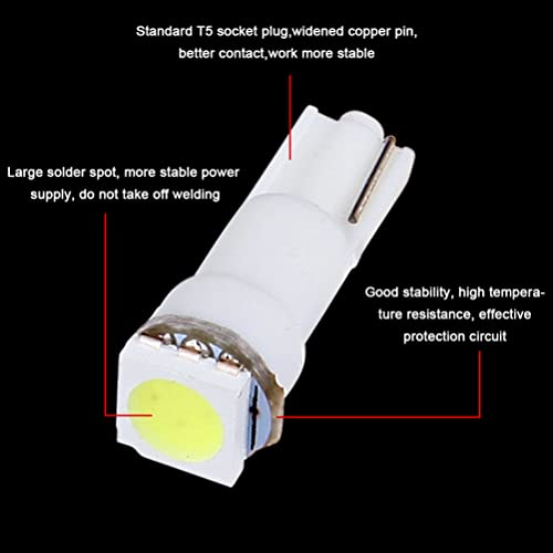 Pack 20 Bombillas LED T5 Xenón Blanco para Autos miniatura 7