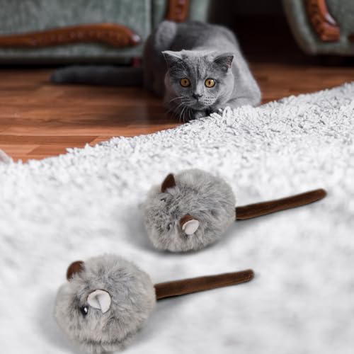 Jouets couineurs interactifs en peluche pour chat contre l'ennui - 7