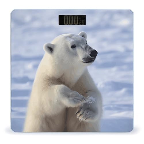 Báscula digital corporal Polar Bear con pantalla LCD grande miniatura 1