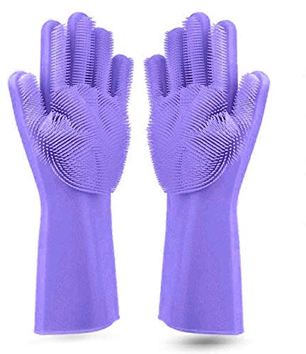 Alciono Silcion Gloves for Dishwashing, Washing Utensils Silicone Dishwashing, Car Cleaning Gloves, Bathroom and Kitchen washing Glvoe with Scrubber - Assorted color (Pack of 1) (B07ZHG4QSS) Amazon Price History, Amazon Price Tracker