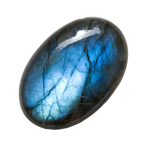 Labradorite Healing Crystal Stones, 1.25-2.0' Large Reiki Healing Gemstones Natural Tumbled Polished Stones for Energy Witchcraft Therapy Meditation