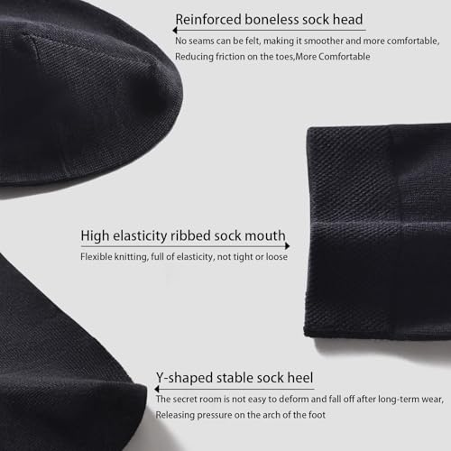 SIHA Mens dress socks, 4 Pairs silk socks men, Black socks for men 8-114