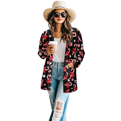 Image of Women's Lightweight Cardigans with Pockets Trendy Long Sleeve Open Front Cardigan Casual Tops Jackets Fall Oufits S-2XL