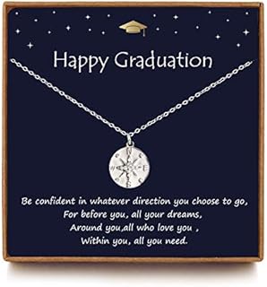 LOVEMY Graduation Gifts for Her - Sterling Silver Compass Necklace for GoodLuck Graduate Gift, Gifts for Her, Friendship Jewelry Gifts for Sister