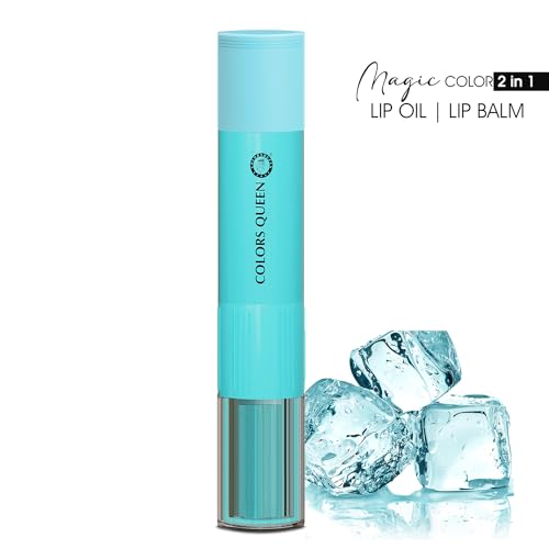 Image of Colors Queen Magic Color 2 in1 Lip Balm & Lip Oil - Icy Cool, 4.5g | Nourishing & Moisturizing Balm for Dry and Chapped Lips | Tinted Lip Balm for Women Enriched with Shea Butter & Vitamin E