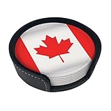 Untersetzer-Set mit kanadischer Flagge, 6 Stück Getränkeuntersetzer für Couchtische, Getränke, Bars, Partys, 9,9 cm