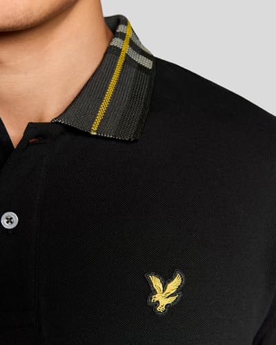 Lyle & Scott - Tartan Collar Jet Black - Polo - Black - Xl - 97% Cotton, 3% Elastane - 6