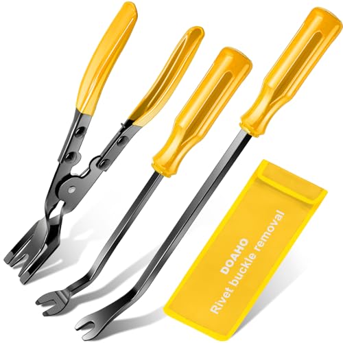 Image of Doaho Car Trim Removal Tool, 3 Pcs Clip Pliers Set Fastener Clip Removal Tool, Auto Trim Removal Tool Set for Vehicle Door Panel, Audio Radio Panel, Dashboard Repair Kit