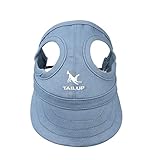 TUDUZ Kleines Haustier Hund Stickerei Einfarbig Hundecap Baseball Mütze Gurt Hat Sunbonnet Oxford Stoff Kappe Elternteil-Kind Mütze Baseball Cap Adjustable(X-Large,A-Blau)